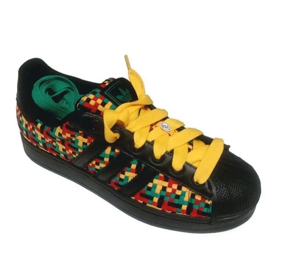 Bob Marley x Adidas Superstar II Jamaica Black Rasta Woven IH9785 Mens 9 W 10